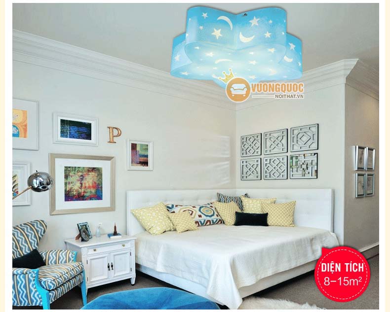 Đèn ốp trần trẻ em ngôi sao xanh uhs101-7